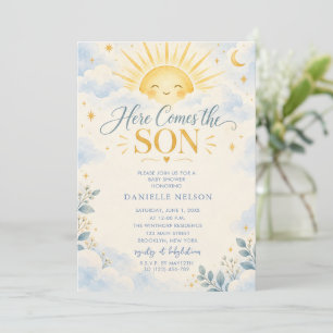 Here Comes The Son Boy Baby Shower Invitation