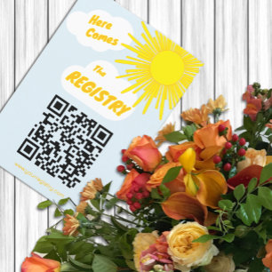 Here Comes The Son Boy Baby Shower Registry Enclosure Card