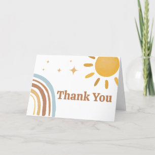 Here Comes the Son Boy Baby Shower Thank You Card