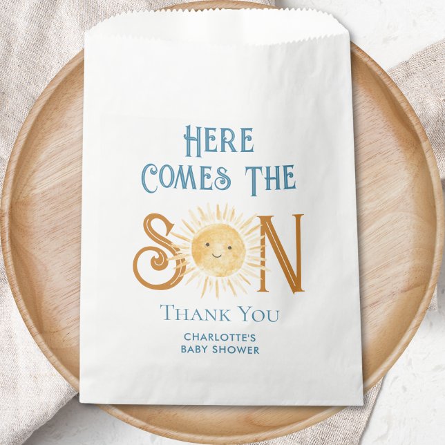 Here Comes The Son Boy's Baby Shower Favour Bags (Creator Uploaded)