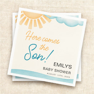 Here Comes the Son Boy's Baby Shower  Napkin