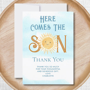 Here Comes The Son Boy's Baby Shower Thank You