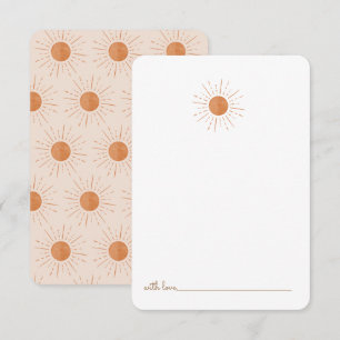 Here comes the son Burnt Orange Sun Time Capsule Thank You Card