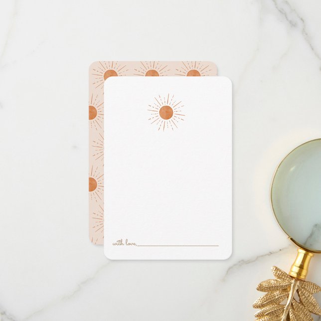 Here comes the son Burnt Orange Sun Time Capsule Thank You Card (Creator Uploaded)