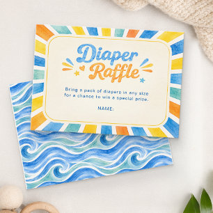 Here Comes The Son Diaper Raffle Insert Card