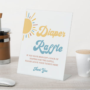 Here Comes The Son Diaper Raffle Sign