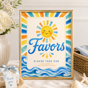 Here Comes the Son Favours Sign Baby Shower Sign