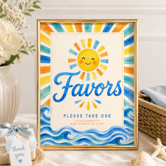 Here Comes the Son Favours Sign Baby Shower Sign