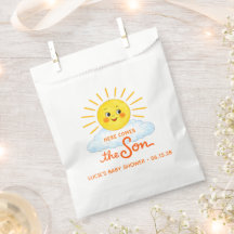 Here Comes the Son Hand Drawn Sunshine Baby Shower