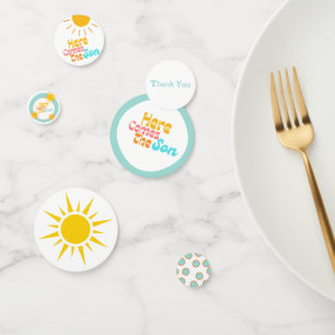 Here Comes the Son retro baby shower Confetti