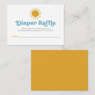 Here comes the son retro Baby Shower Diaper Raffle Enclosure Card