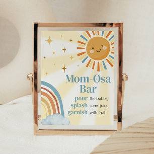 Here Comes the Son Retro Baby Shower Mom Osa Bar Poster