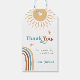 Here Comes the Son Retro Boho Boy Baby Shower Gift Tags