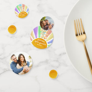 Here Comes The Son Retro Boys Baby Shower Photo Confetti