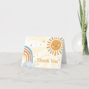 Here Comes the Son Retro Sunshine Baby Shower Thank You Card