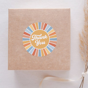 Here Comes the Son Retro Sunshine Boy Baby Shower  Classic Round Sticker