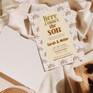 Here Comes The Son Reveal Baby Shower Invitation