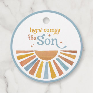 Here Comes the Son - Round Favour Tag