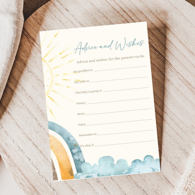 Here Comes The Son Shower Advice and Wishes Game (Here Comes the Son Baby Shower Game)