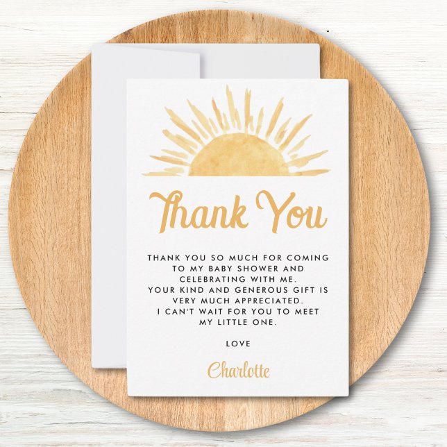Here Comes The Son Sun Baby Shower Thank You (Creator Uploaded)
