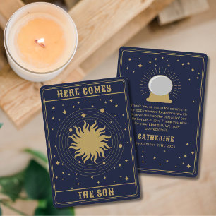 Here Comes The Son Sun Tarot Baby Shower Thank You Card