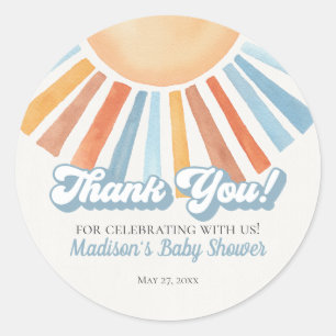 Here Comes the Son Sunshine Baby Shower Favor Classic Round Sticker