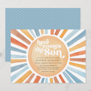 Here Comes The Son Sunshine Baby Shower Invitation