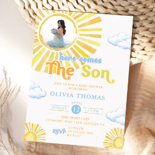 Here Comes The Son Sunshine Baby Shower Invitation