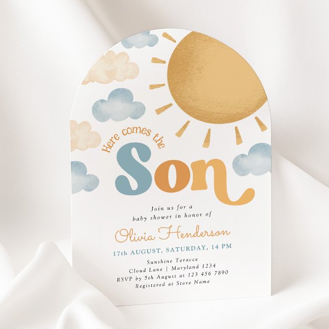 Here Comes the Son Sunshine Baby Shower Invitation (Creator Uploaded)