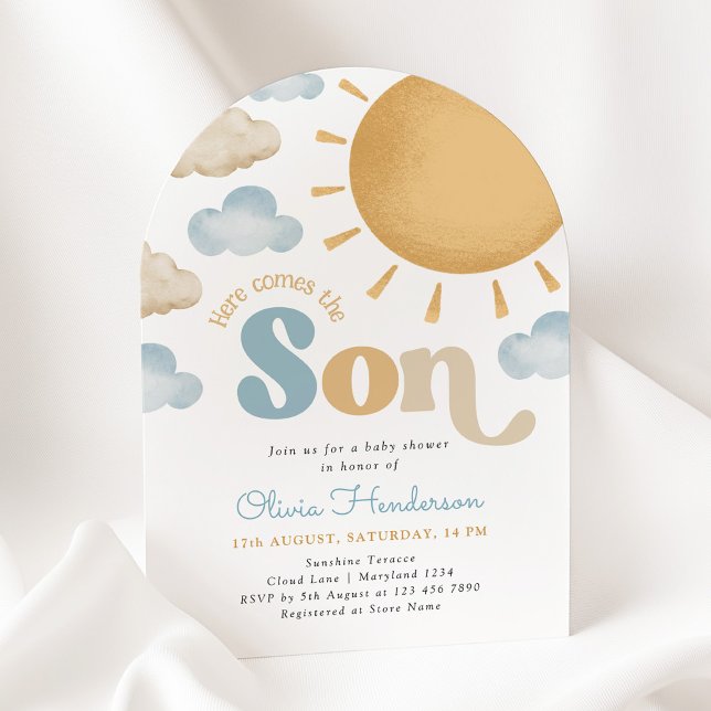 Here Comes the Son Sunshine Baby Shower Invitation (Creator Uploaded)