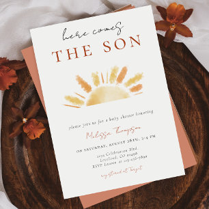 Here Comes the Son Sunshine Baby Shower Invitation