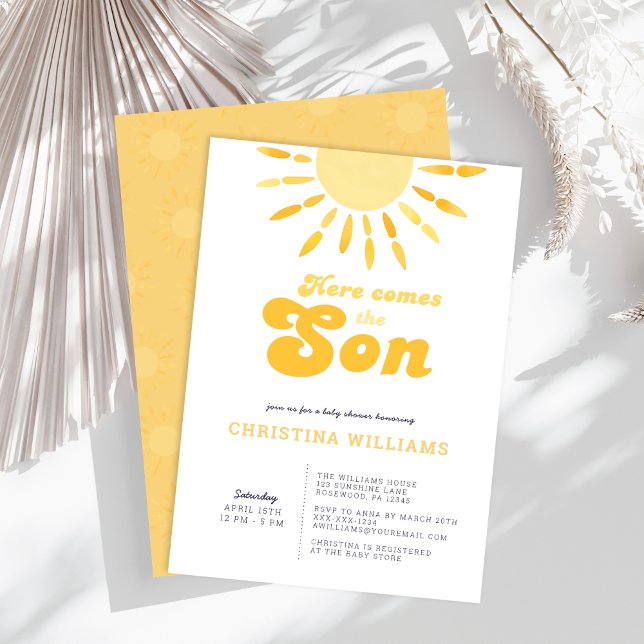Here Comes The Son Sunshine Baby Shower Invitation (Creator Uploaded)