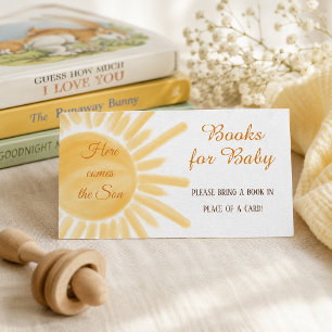 Here Comes the Son Sunshine Book for Baby Shower Enclosure Card