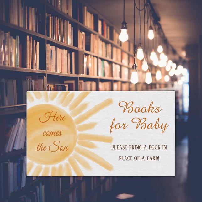 Here Comes the Son Sunshine Book for Baby Shower  Enclosure Card (Creator Uploaded)