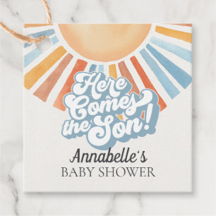 Here Comes the Son Sunshine Boy Baby Shower Favor Favour Tags