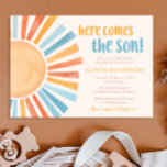 Here comes the son sunshine boy baby shower invitation<br><div class="desc">For more advanced customisation of this design,  simply select the "Edit using Design Tool" button above!</div>