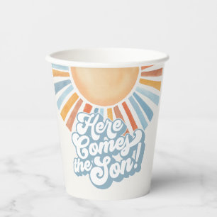 Here Comes the Son Sunshine Boy Baby Shower Party Paper Cups