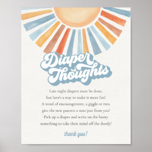 Here Comes the Son Sunshine Diaper Thoughts Game Poster