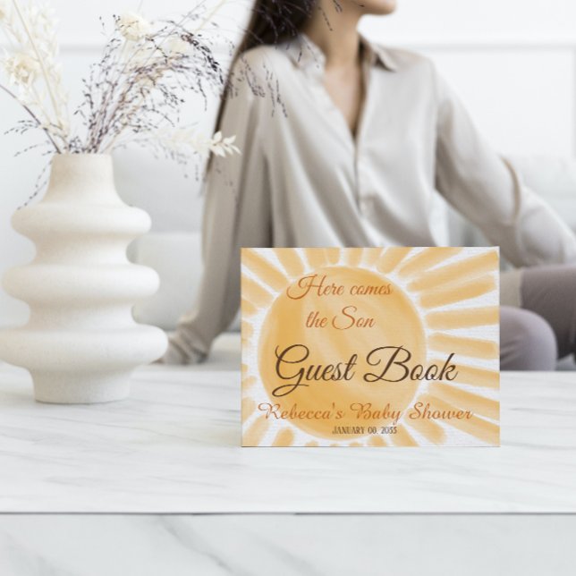 Here Comes the Son Sunshine Ray of Sun Baby Shower Guest Book (Creator Uploaded)