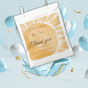 Here Comes the Son Sunshine Yellow Ray Baby Shower Favour Bags
