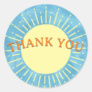 Here Comes The Son Watercolor Baby Shower Custom Classic Round Sticker