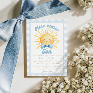 Here Comes the Son Yellow Sunshine Baby Shower Invitation