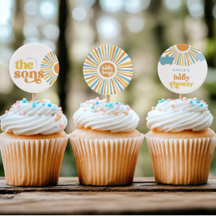 Here Comes the Sons Twin Boy Cupcake Toppers