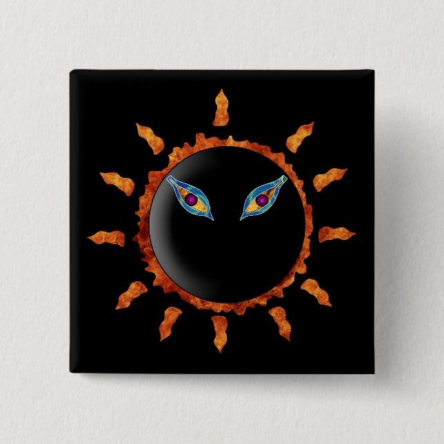 Here Comes The Sun 15 Cm Square Badge (Front)