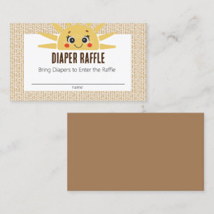Here Comes the Sun Baby Shower Diaper Raffle Card