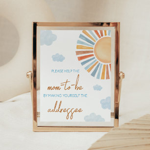 Here Comes The Sun Baby Shower Envelope Station Poster
