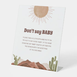 Here comes the sun Baby Shower Game Don't say baby Pedestal Sign
