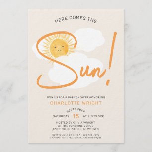 Here Comes The Sun Baby Shower Invitation