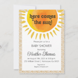 Here comes the sun Baby Shower Invitation