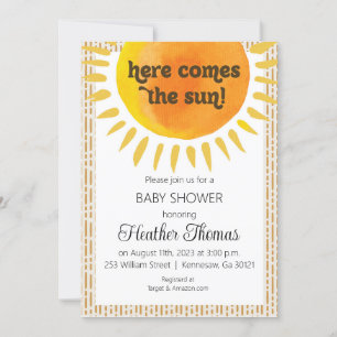Here comes the sun Baby Shower Invitation